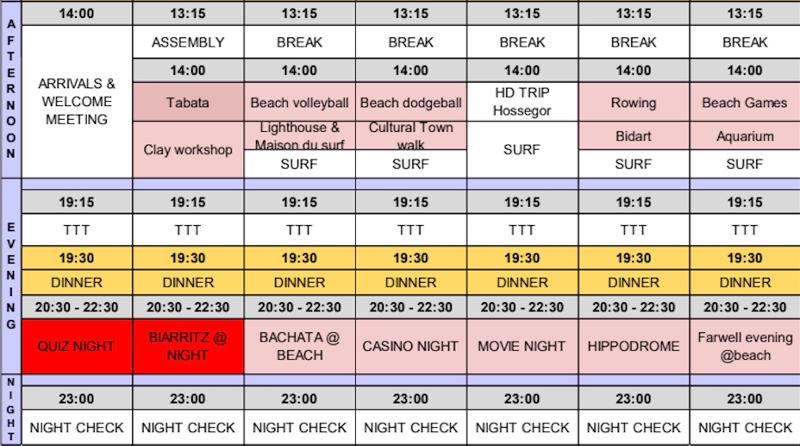 Programa de actividades Viaje de Idiomas en Bayona