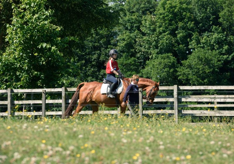 Niña montando a caballo en el curso ingles escocia